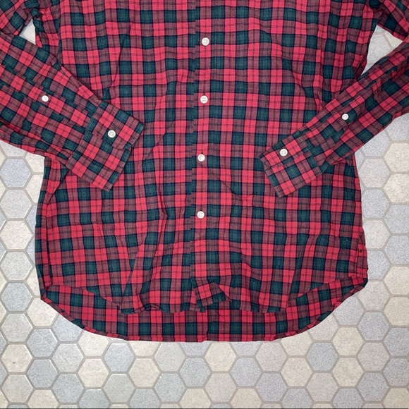 J.Crew Slim Fit Red Plaid Shirt - Size Medium - Picture 2 of 7